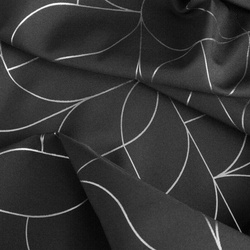 Zavjesa sa srebrnim geometrijskim printom 140x250 Evi