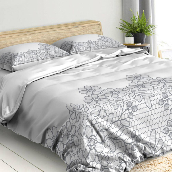 Komplet pościeli satynowej class 08 140x200 cm, 1 szt. 70x80 cm biały Eurofirany