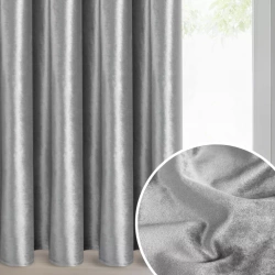 Srebrna zavjesa od sjajnog baršuna 140x270 cm traka - CAMERON