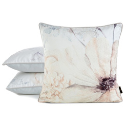 PREMIUM dvostrana jastučnica 45x45 od mekog baršuna s cvjetnim motivom i rubnim detaljima VELVET