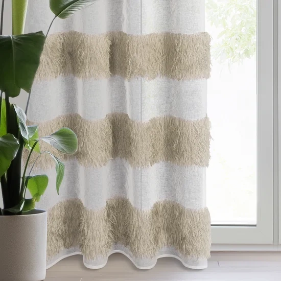 Zavjesa 140x250 od gaze ukrašena moher koncem Margaret 3