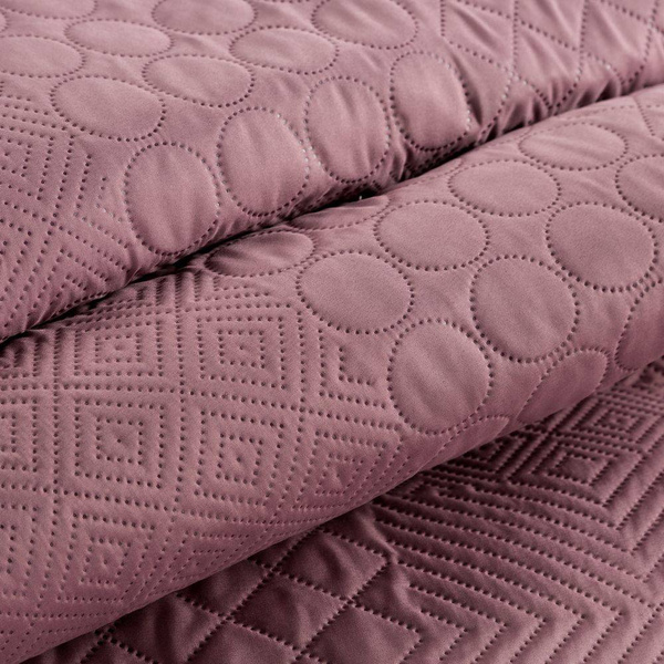 Prekrivač ružičasta 170x210 prošiven u patchwork uzorku BONI 5