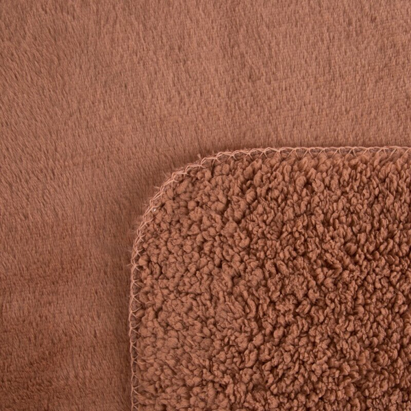 Zimska deka 220x240 cm, dvostrani prekrivač od ugodnog krzna i tkanine s uzorkom janjeće kože, NINA Premium