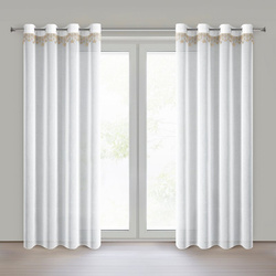 Božićna zavjesa od gaze ukrašena aplikacijom s motivom zvijezde, 140x250 cm - XMAS