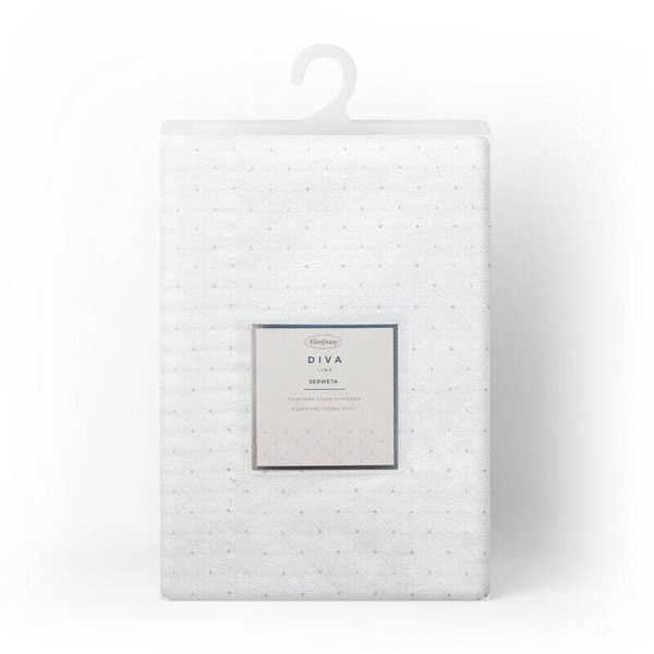 Stolnjak 85x85 ukrašen srebrnim sjajnim koncem s elegantnom trakom Eliza