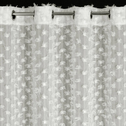 EVA MINGE gotova zavjesa 135x250 od šifonske tkanine ukrašena pomponima s dodatkom sjajnog konca AURELIA 