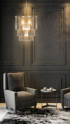 Lampa DALIA s pravokutnim staklenim privjescimana 42x50 zlata