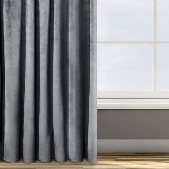 Zavjesa od jednobojnog mekog baršuna trakasta 140x270 cm ružičasta ROSA