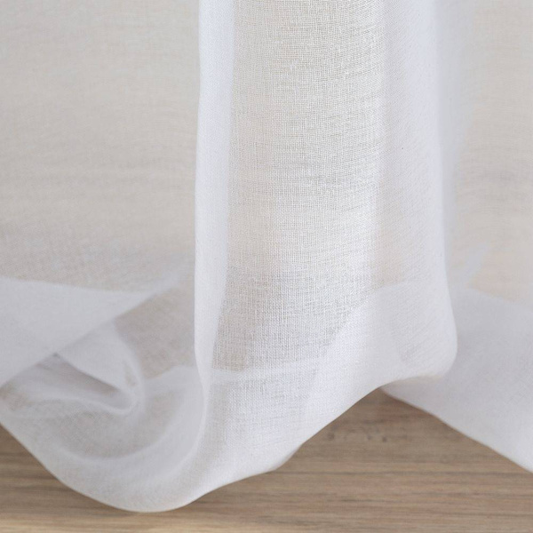 Bijela zavjesa s pomponima 140x250 Timon