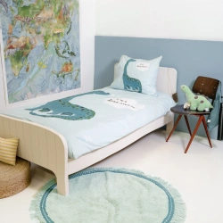 Dječja pamučna posteljina 140x220 s printom dinosaura + gratis pamučna torba