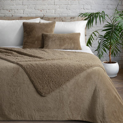 Zimska deka 170x210 cm, dvostrani prekrivač od ugodnog krzna i tkanine s uzorkom janjeće kože, NINA Premium