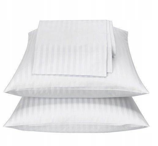 Damastna hotelska jastučnica 40x60 bijela 2 cm pruga 145 g./m2