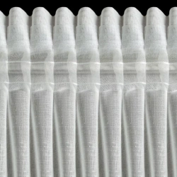 Krem zavjesa od mat gaze ukrašena vezom s dodatkom zlatnog konca, traka 140x270 cm - AURELIA