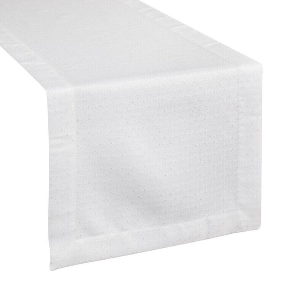 Nadstolnjak 40x140 ukrašen srebrnim sjajnim koncem s elegantnom trakom Eliza