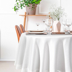 Okrugli stolnjak ukrašen srebrnim sjajnim koncem s elegantnom trakom ∅ 150 cm Eliza 