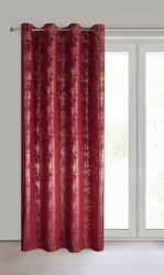 Bordo baršunasta zavjesa sa sjajnim printom, 140x250 cm - INGRID