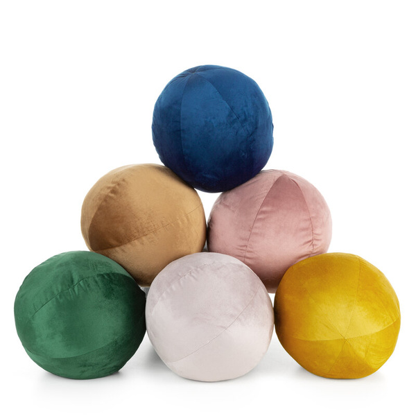 Ukrasni jastuk, kugla O 24 cm od baršuna s kontrastnim rubom Gaja  