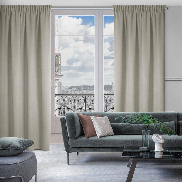 Zavjesa za zamračivanje sa strukturalnim uzorkom, glatka, polumat 135x250 Carlo bež