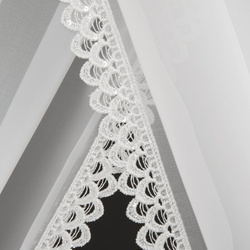 Bijela zavjesa 400x250 cm s ukrasnom čipkom i vezicom - CAROLINE