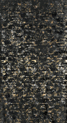 Crna i zlatna baršunasta zavjesa ukrašena sjajnim printom 140x250 Tami