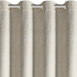 Krem zavjesa od šenil tkanine sa sjajnim koncem 140x250 cm sa zlatnim ušicama - BITSY