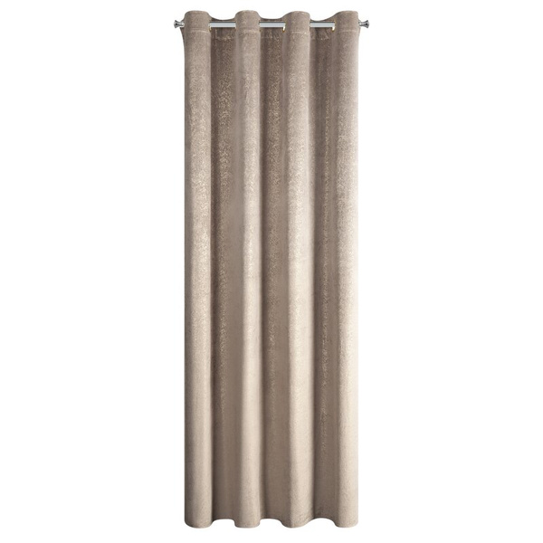 Baršunasta zavjesa ukrašena sjajnim printom, 135x250 cm, zlatne rupice - BETHY