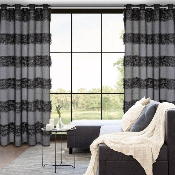 Zavjesa 140x250 od gaze ukrašena moher koncem Margaret 3