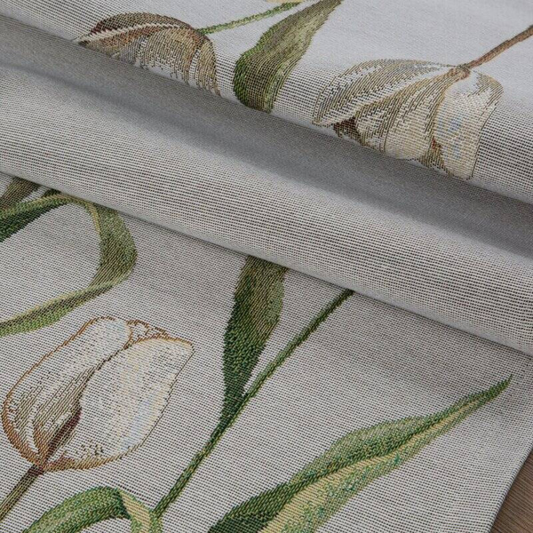 Goblen nadstolnjak 40x100 ukrašen tkanim cvjetnim motivom 