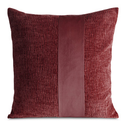 Jastučnica od šenila 45x45 cm ukrašena baršunastom prugom CARLA 05