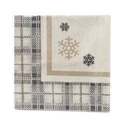 Stolnjak goblen s motivom zlatne pahulje i ukrasnim kariranim rubom 90x90 Angel