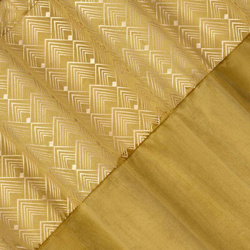 Baršunasta zavjesa s ukrasnom trakom i svijetlozlatnim geometrijskim printom na gornjem dijelu 140x250 Elen