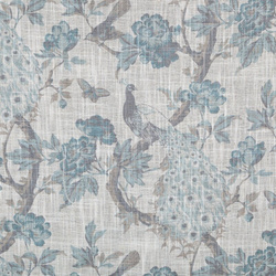 Zavjesa od tkanine s dodatkom lana, ukrašena printom, 140x250 cm,