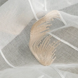 Zavjesa 140x250 ukrašena vezom pampas trave u boho stilu Abbie