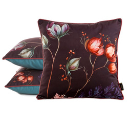 PREMIUM dvostrana jastučnica 45x45 od mekog baršuna s cvjetnim motivom i rubnim detaljima VELVET