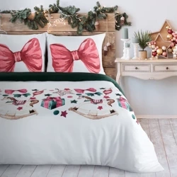 Božićna posteljina 220x200 od mikrovlakana ukrašena šarenim printom Ribeno
