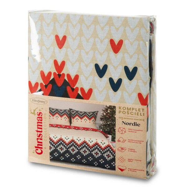 NORDIC set posteljine 140x200 od ranforce pamuka s božićnim motivom