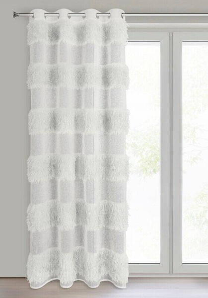 Zavjesa 140x250 od gaze ukrašena moher koncem Margaret 3