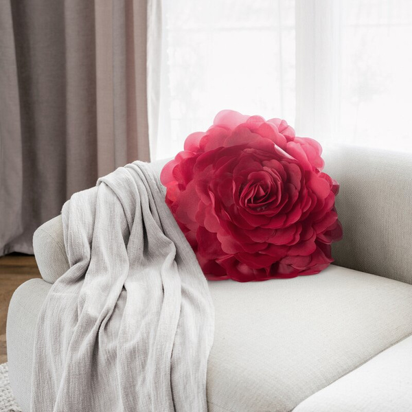 Okrugla jastučnica promjera 40 cm s ukrasnim 3D cvijetom FLORES 6