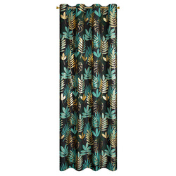Zavjesa 140x250 s motivom egzotičnog lišća i sjajnim printom Malta