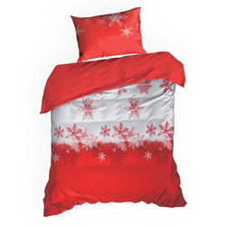 Božićna posteljina 140x200 snježne pahulje od visokokvalitetnog pamuka Santa 4