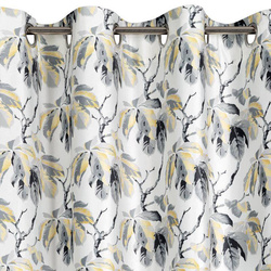 Zavjesa od mekog baršuna ukrašena printom listova kestena 140x250 Melisa
