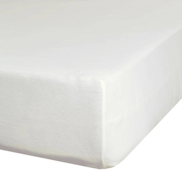 Plahta s gumicom od žerseja 90x200 cm, vis.25 cm krem