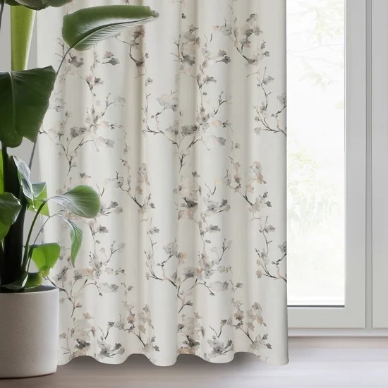 Baršunasta zavjesa 140x270 ukrašena printom cvijeta jabuke Selena