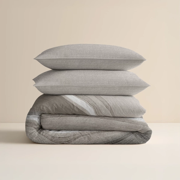 Posteljina od flanela 200x220 siva, mekana na dodir Stone Stripe