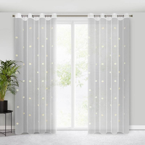 Dječja zavjesa s cvijećem izvezenim lepršavim koncem 140x250 Elsa