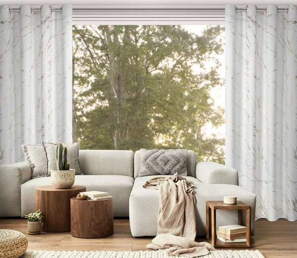 Gotova zavjesa 140x250 od baršuna ukrašena sjajnim mramorom Molly