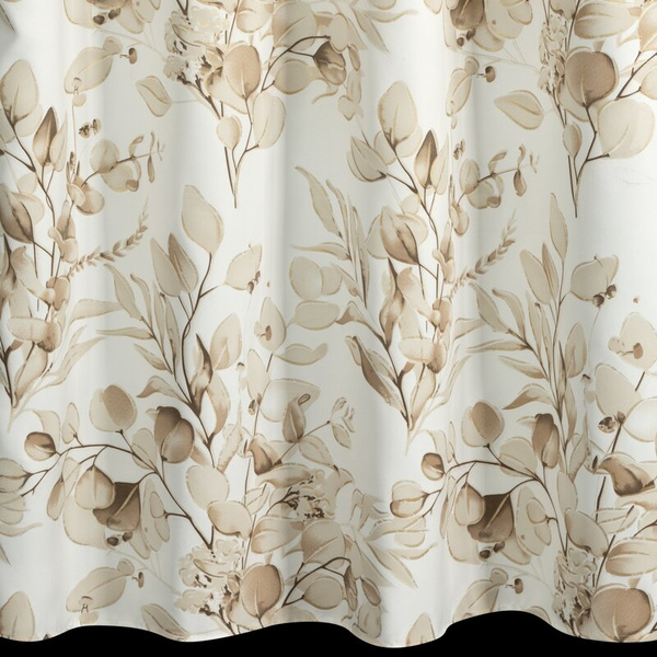 Bež i zlatna zavjesa za zamračivanje s cvjetnim printom i sjajnim detaljima, 140x250 cm - OLENI