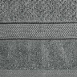 Pahuljasti ručnik s reljefnim karo uzorkom i rubom od velura 500 g/m2 Jessi (05) 70 X 140 cm sivi