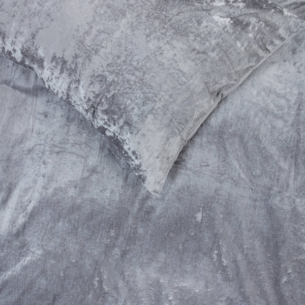 Posteljina od mekog sivog baršuna 140x220 Crystal Velvet