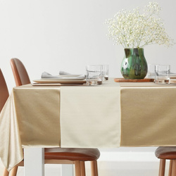 Set stolnjaka i nadstolnjaka, bež, krem, 140x300 cm, satenski sjaj - GLAMO